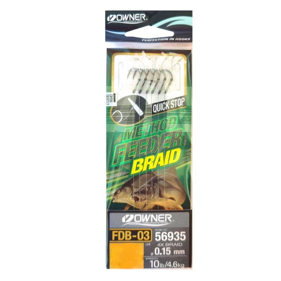 Carlige Legate Feeder Owner Fdb-03 Quick Stop Braided Nr.8, 6buc/pac