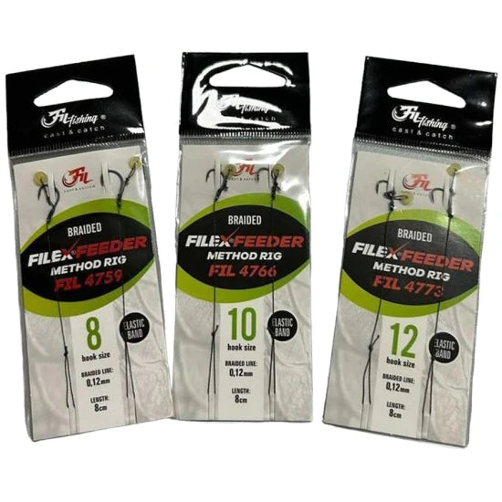 Carlige Legate Filex Feeder Method Braided Rig With Bait Band Nr.12, 2buc/pac