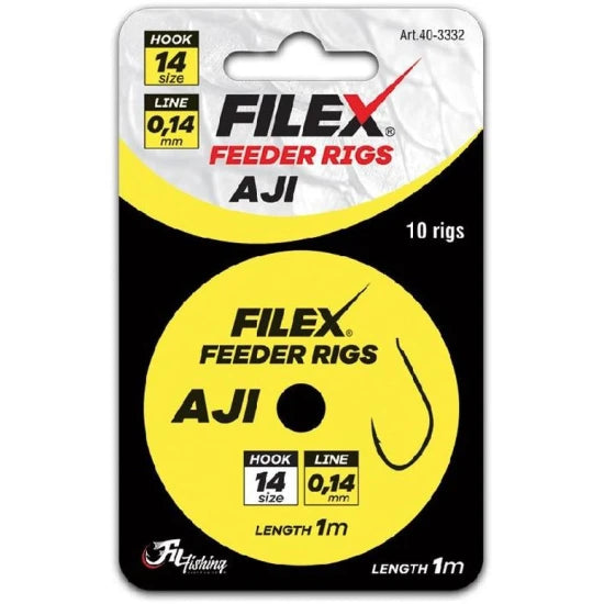 Carlige Legate Filex Methodfeeder Rig Aji, Nr.14, 0.14mm, 1m, 10buc/plic