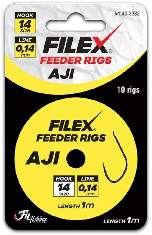 Carlige Legate Filex MethodFeeder Rig AJI, Nr.16, 0.12mm, 1m, 10buc/plic