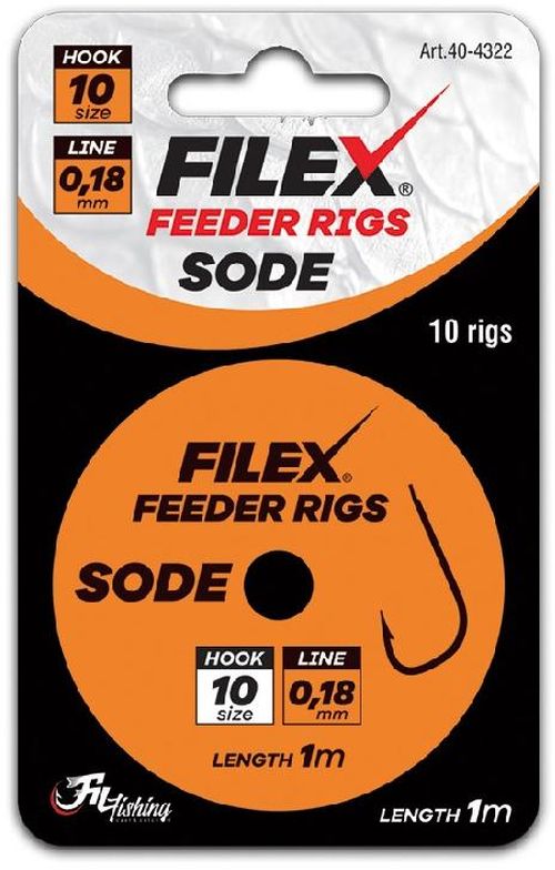 Carlige Legate Filex MethodFeeder Rig Sode, Nr.14, 0.14mm, 1m, 10buc/plic