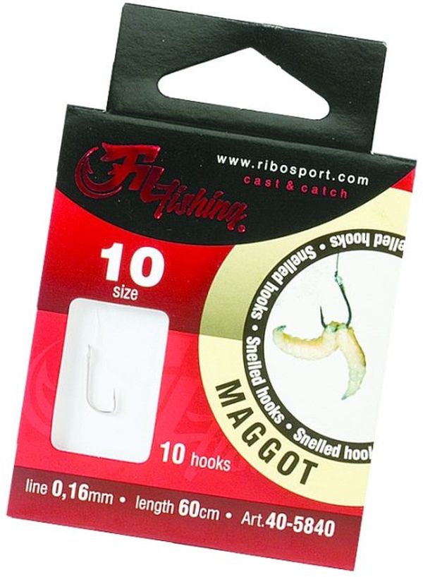 Carlige Legate Filfishing Magot Rig, Nr.12, 0.14mm, 60cm, 10buc/plic