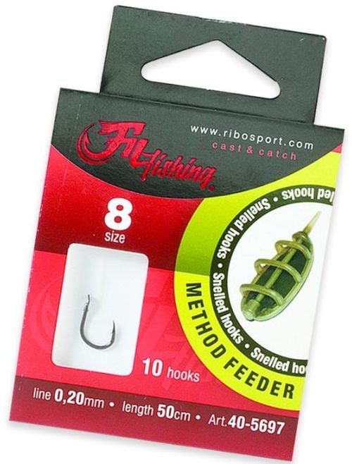 Carlige Legate Filfishing Method Feeder Rig, Nr.12, 0.16mm, 50cm, 10buc/plic