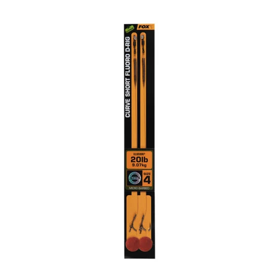 Carlige Legate Fox Edges Curve Short Fluoro D-rig Nr 4 - 20lb Illusion X 2buc