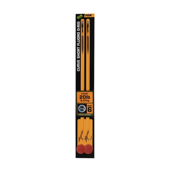 Carlige Legate Fox Edges Curve Short Fluoro D-rig Nr 6 - 30lb Illusion X 2buc