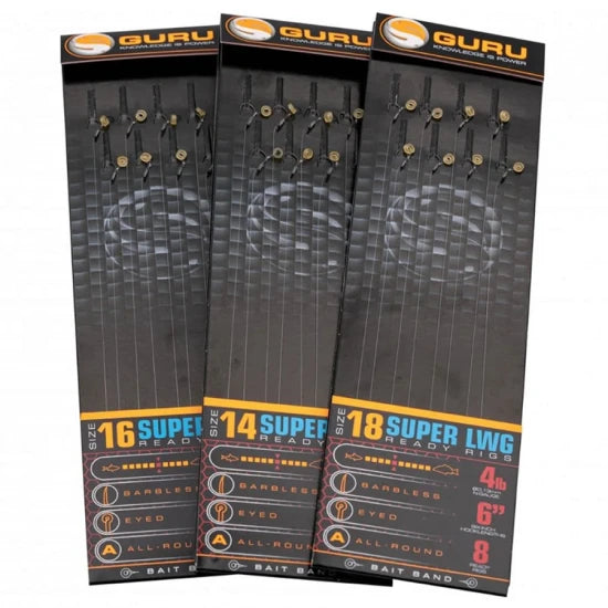 Carlige Legate Guru Super Lwc Bait Band Rigs, Nr.16, 0.17mm/15cm, 8buc/pac