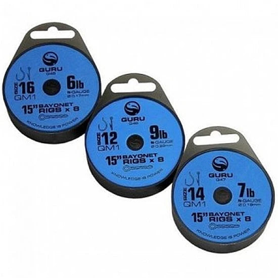 Carlige Legate Guru Bayonets Qm1, Carlig Nr.12, 0.19mm, 38cm, 8buc/pac