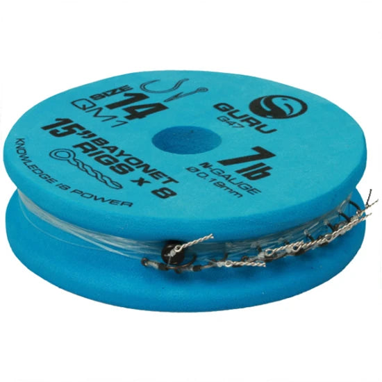 Carlige Legate Guru Bayonets Qm1, Carlig Nr.12, 0.22mm, 38cm, 8buc/pac