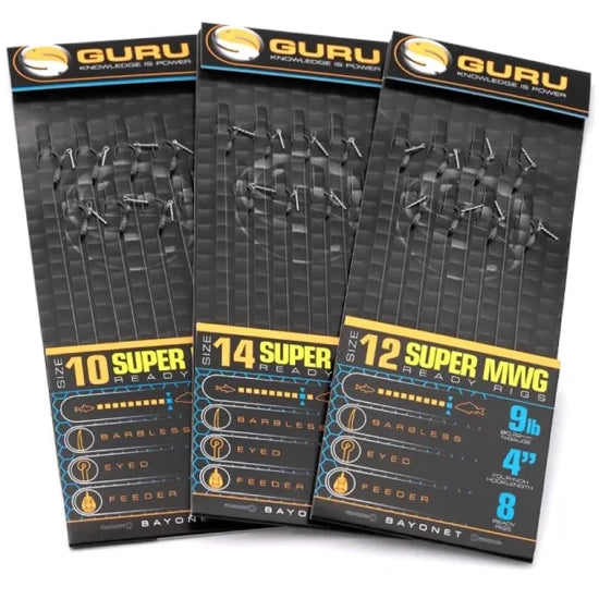 Carlige Legate Guru Bayonets Rig, Carlig Nr.14, 0.19mm, 10cm, 8buc/pac