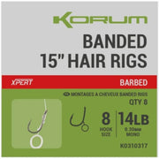 Carlige Legate Korum Banded Hair Rigs, 38cm, 8lbs, Nr.14, 8buc/pac