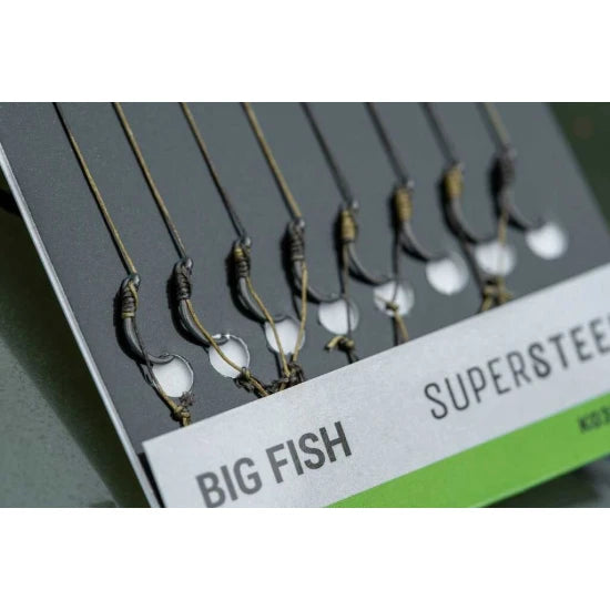 Carlige Legate Korum Big Fish Braided Hair Rigs Barbless, 15cm, Nr.12, 8buc/pac