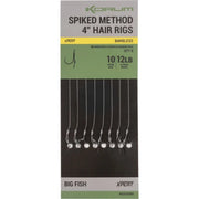 Carlige Legate Korum Spiked Method Hair Rigs Barbless, 8lbs, Nr.14, 10cm, 8buc/pac