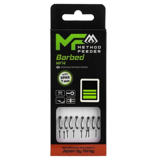 Carlige Legate Mikado Method Feeder Rig Mf14 With Spike, 10cm, Nr. 6, Mono, 8buc/pac