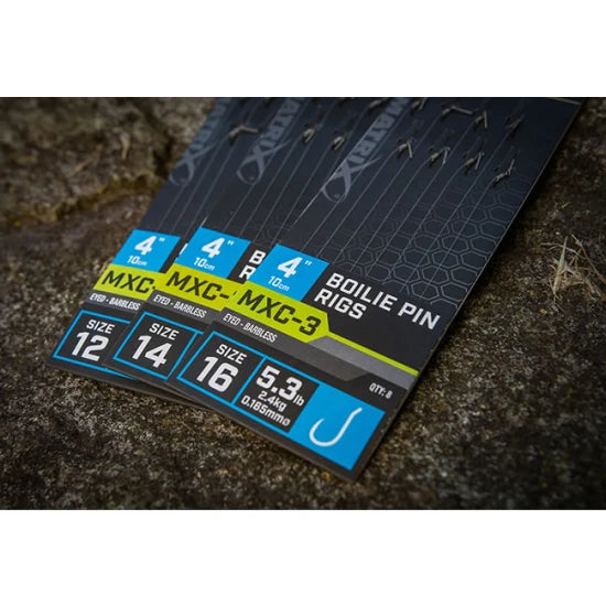 Carlige Legate Matrix Mxc-3 Barbless Boilie Pin Nr.16, 2.4kg, 0.165mm, 10cm, 8buc/plic