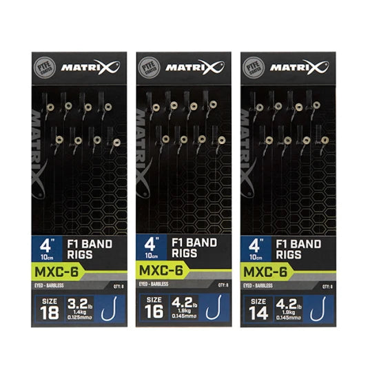 Carlige Legate Matrix Mxc-6 Barbless  F1 Band Rigs Nr.18 10cm 8buc/plic