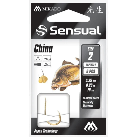 Carlige Legate Mikado Sensual Chinu G, 70cm, Nr.10, 0.18mm, 8buc/plic