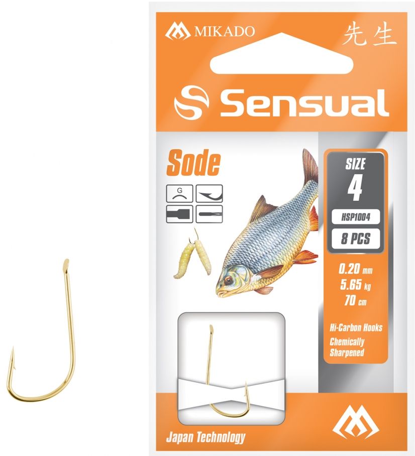 Carlige Legate Mikado Sensual Sode, 70cm, Nr.8, 0.16mm, 8buc/plic