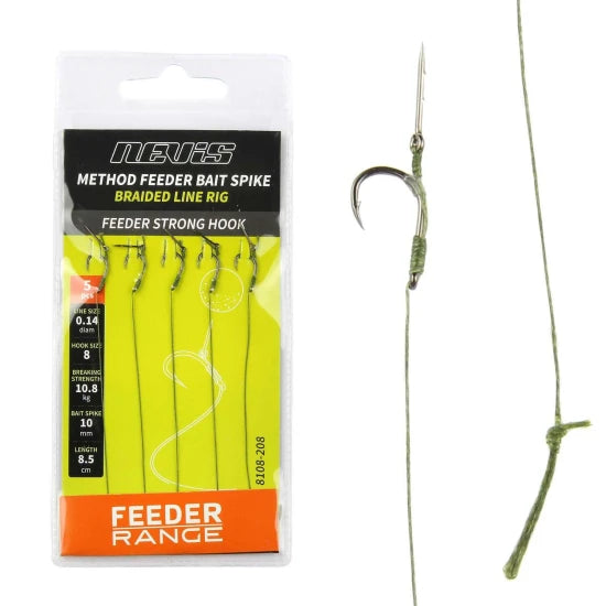 Carlige Legate Nevis Method Cu Spin Feeder Strong Nr.8, 5buc/pac
