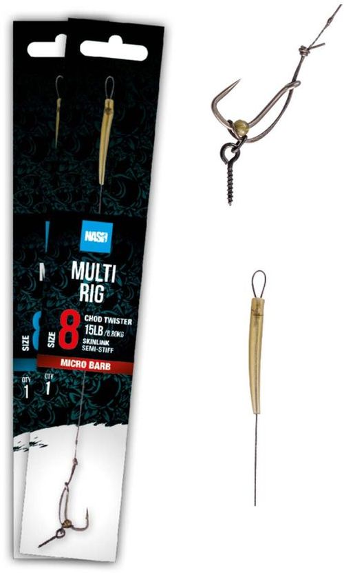 Carlige Legate Nash Multi Rig Barbless, 15lbs, nr.8, 1buc/plic