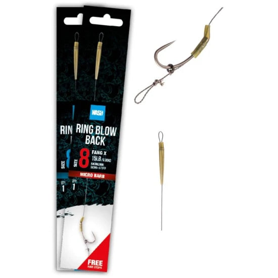 Carlige Legate Nash Ring Blow Back Rig Barbed, 25lbs, Nr.2, 1buc/plic
