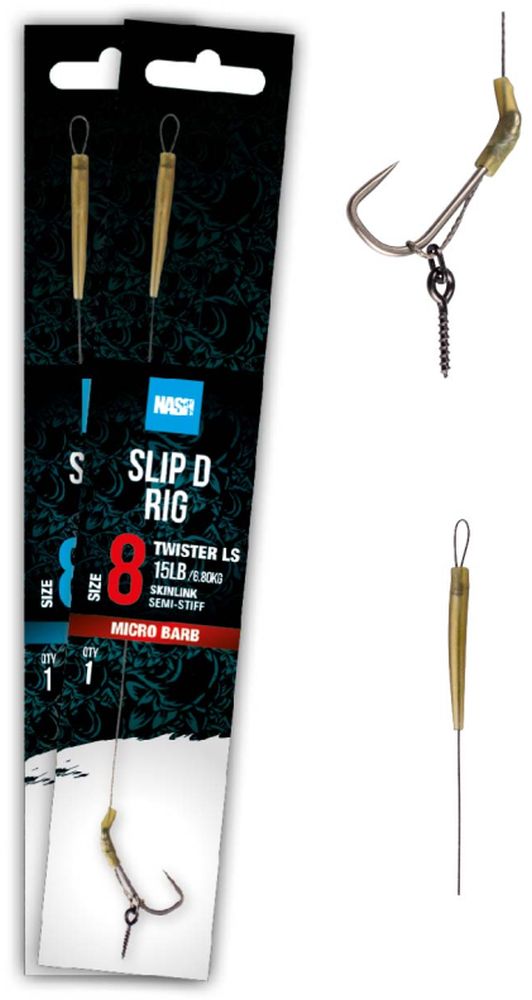 Carlige Legate Nash Slip D Rig Barbless, 20lbs, nr.6, 1buc/plic