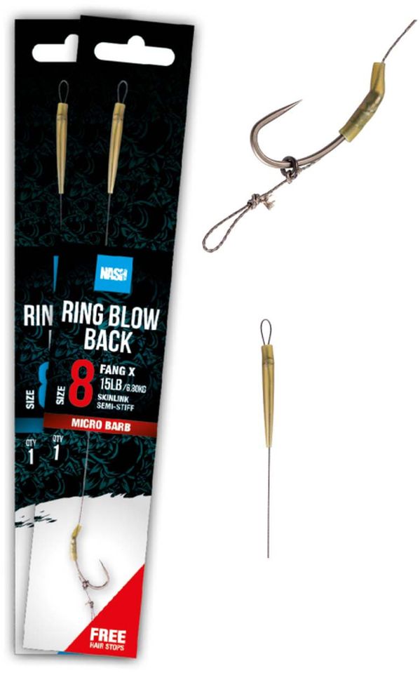 Carlige Legate Nash Tube Blow Back Rig Barbless, 25lbs, nr.4, 1buc/plic