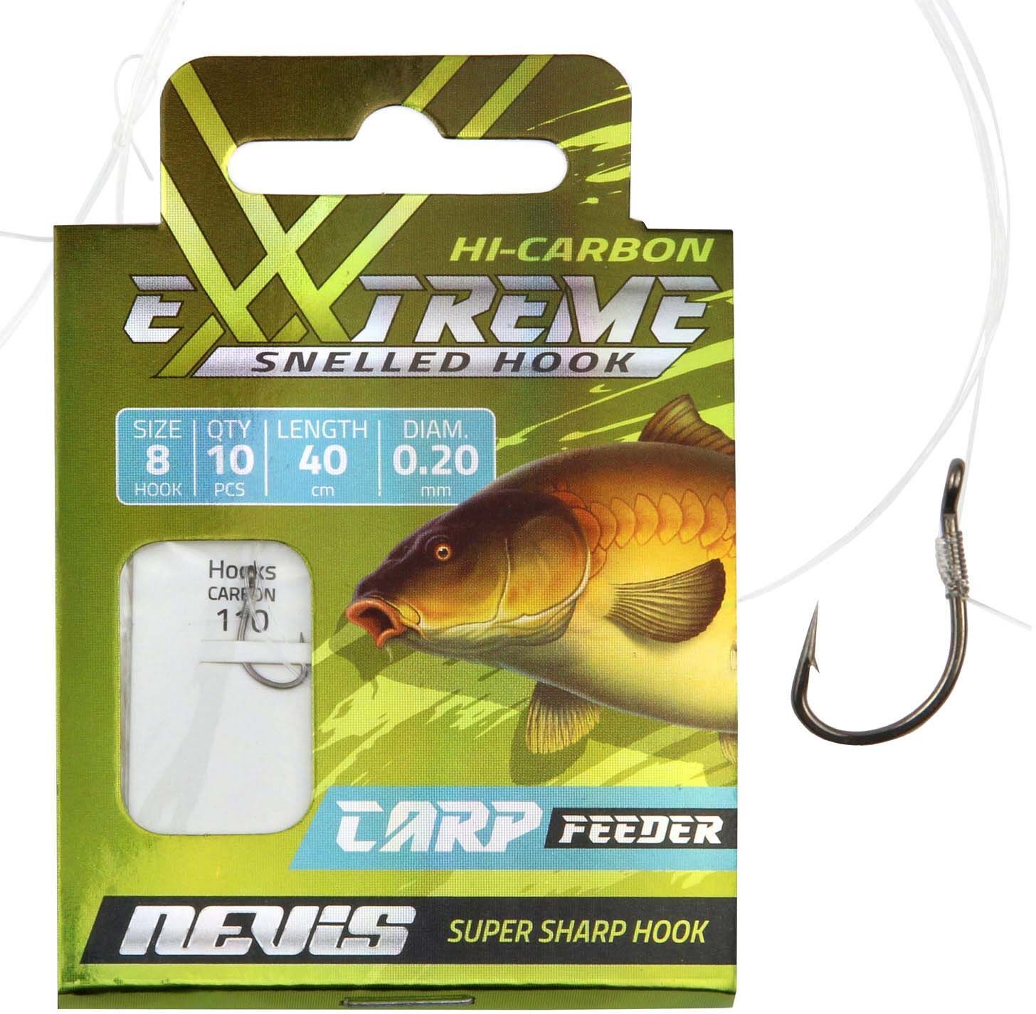 Carlige Legate Nevis Carp Feeder, Nr.12, 0.18mm, 40cm, 10buc/pac