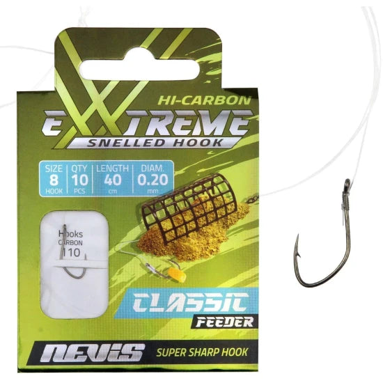 Carlige Legate Nevis Classic Feeder, Nr.6, 0.22mm, 40cm, 10buc/pac