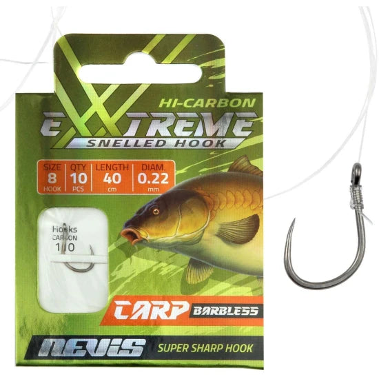 Carlige Legate Nevis Crap Barbless, Nr.4, 0.25mm, 40cm, 10buc/pac