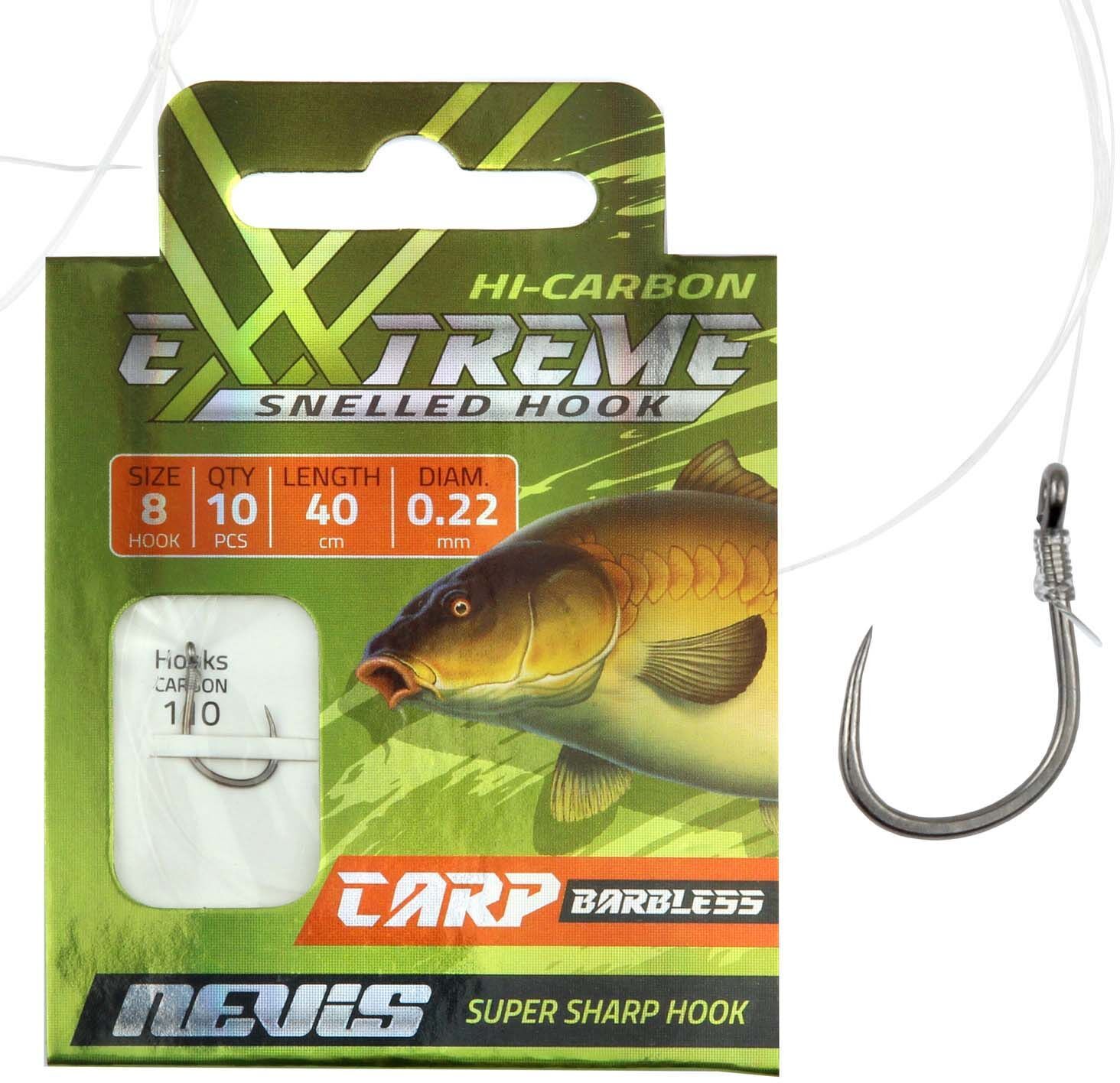 Carlige Legate Nevis Crap Barbless, Nr.4, 0.25mm, 40cm, 10buc/pac