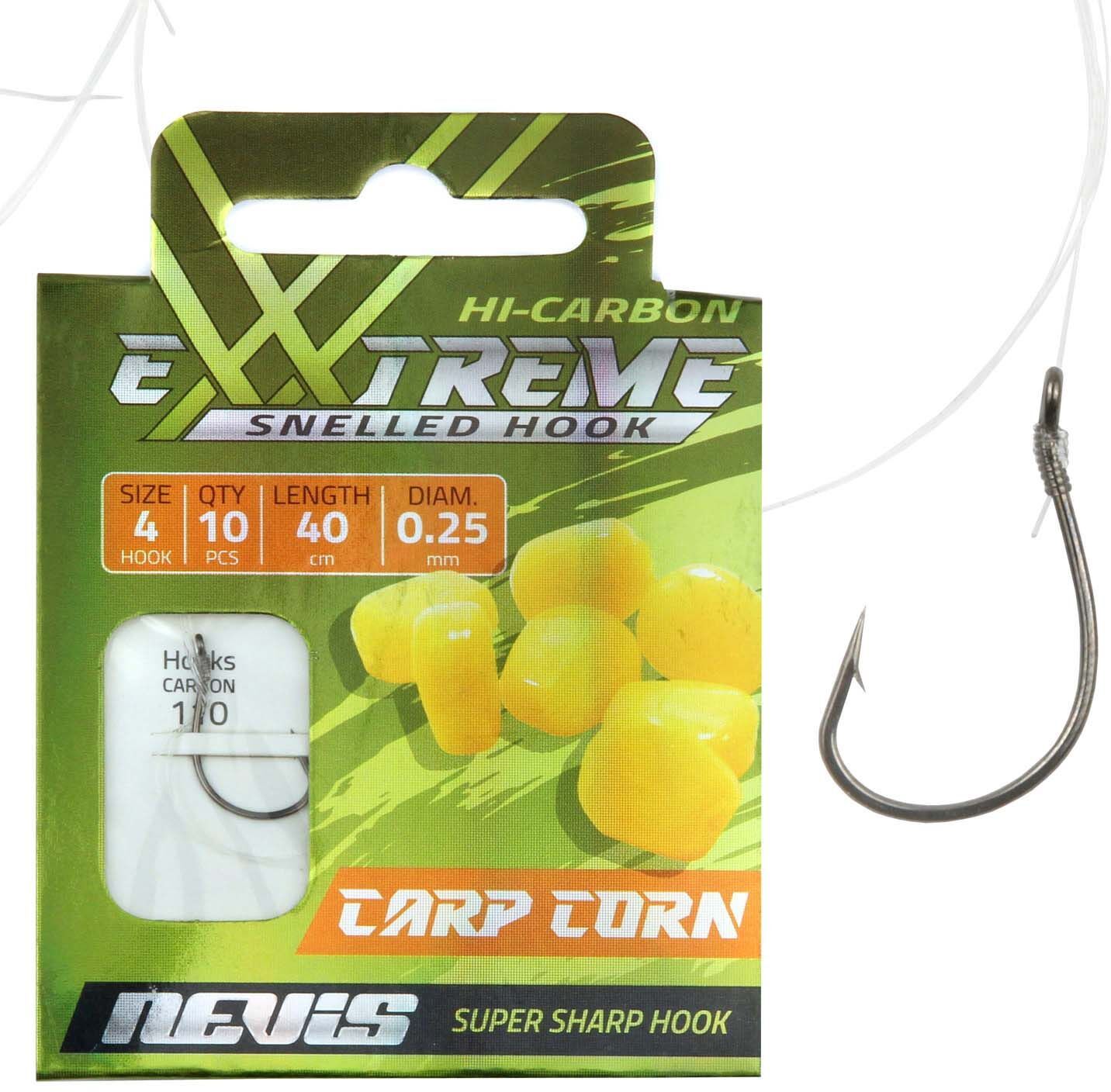Carlige Legate Nevis Crap Corn, Nr.8, 0.22mm, 40cm, 10buc/pac