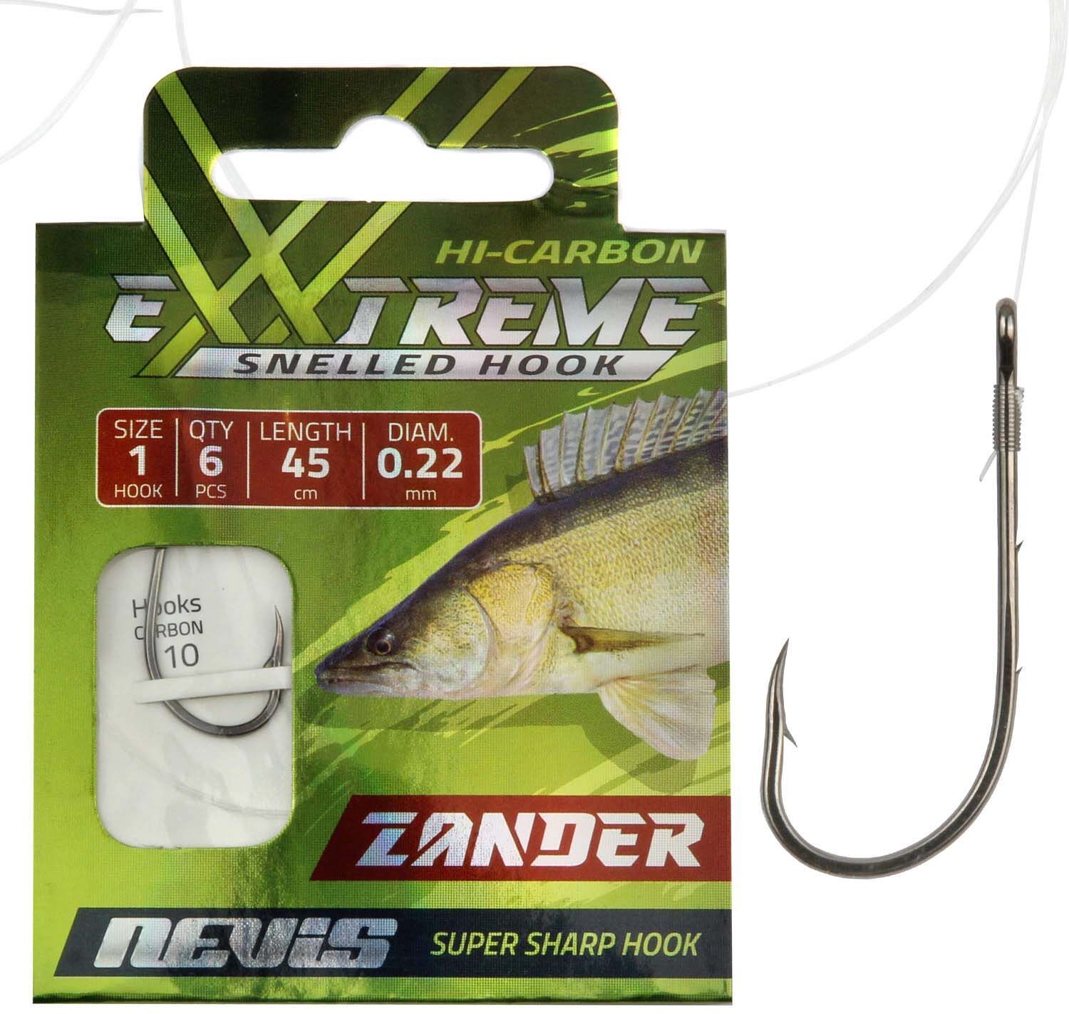 Carlige Legate Nevis Salau, Nr.1/0, 0.22mm, 45cm, 6buc/pac