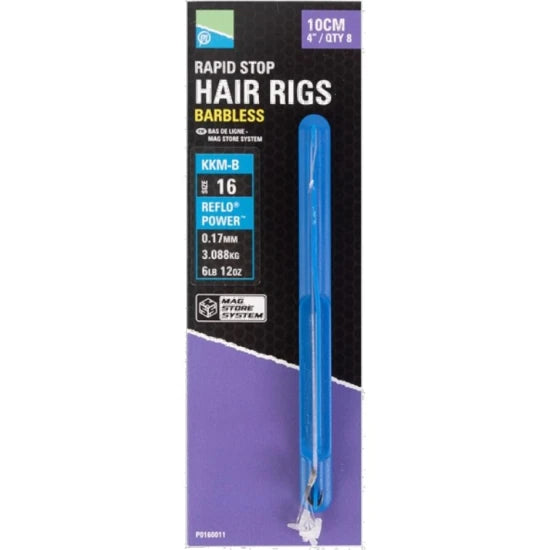 Carlige Legate Preston Kkm-b Rapid Stop Hair Rigs, Nr.14, 38cm, 8buc/pac