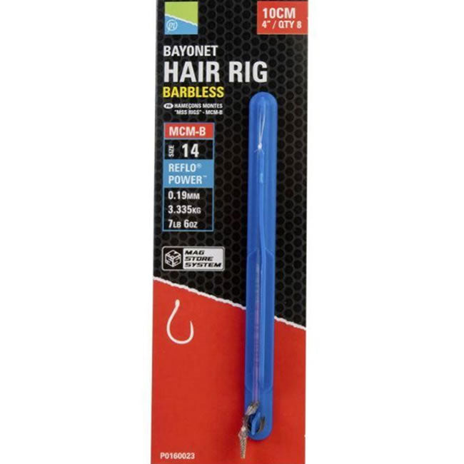 Carlige Legate Preston MCM-B Bayonet Hair Rigs 10cm, Nr.12, 0.19mm, 3.335 kg