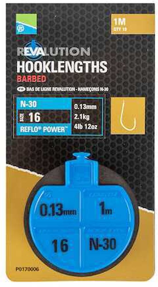 Carlige Legate Preston Revalution Hooklengths N-50, nr.16, 10buc/rola