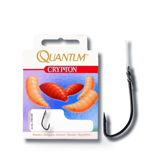 Carlige Legate Quantum Crypton Maggot Nr.14 40cm Fir 0.12mm Black