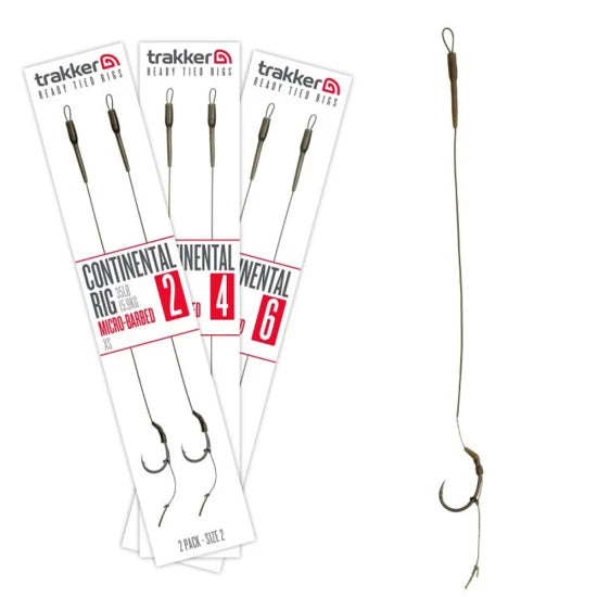 Carlige Legate Trakker Continental Ready Rigs, Micro Barbed, Nr.2, 35lbs, 2buc/pac
