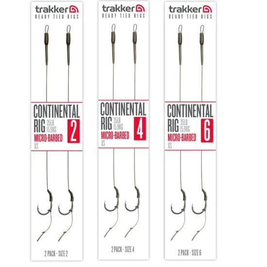 Carlige Legate Trakker Continental Ready Rigs, Micro Barbed, Nr.2, 35lbs, 2buc/pac