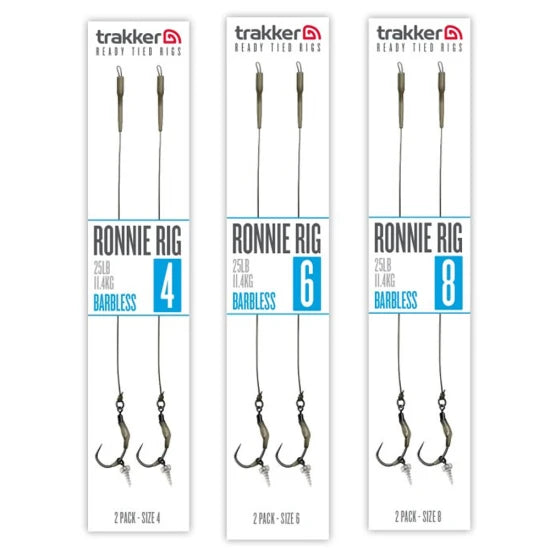 Carlige Legate Trakker Ronnie Rigs, Barbless, Nr.8, 25lbs, 2buc/pac
