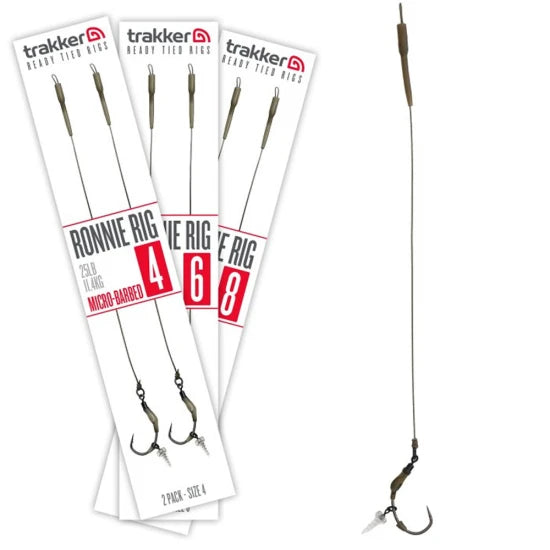 Carlige Legate Trakker Ronnie Rigs, Micro Barbed, Nr.6, 25lbs, 2buc/pac