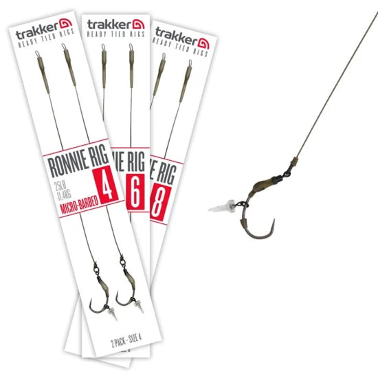 Carlige Legate Trakker Ronnie Rigs, Micro Barbed, Nr.8, 25lbs, 2buc/pac