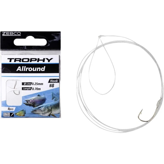 Carlige Legate Zebco Trophy Allround Hook-to-nylon, Nr. 12, 8buc/pac