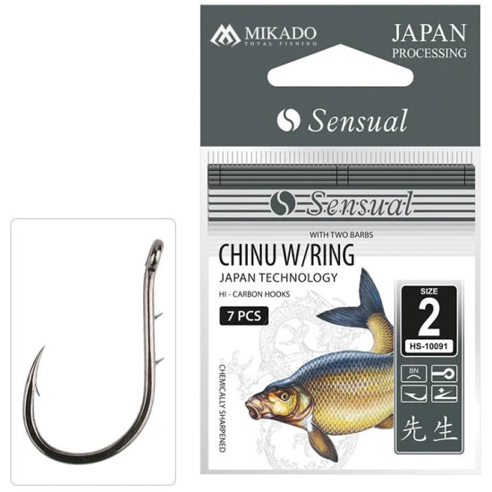 Carlige Mikado Sensual Chinu Ring With Barbs Bn, Nr.6, 10buc/pac
