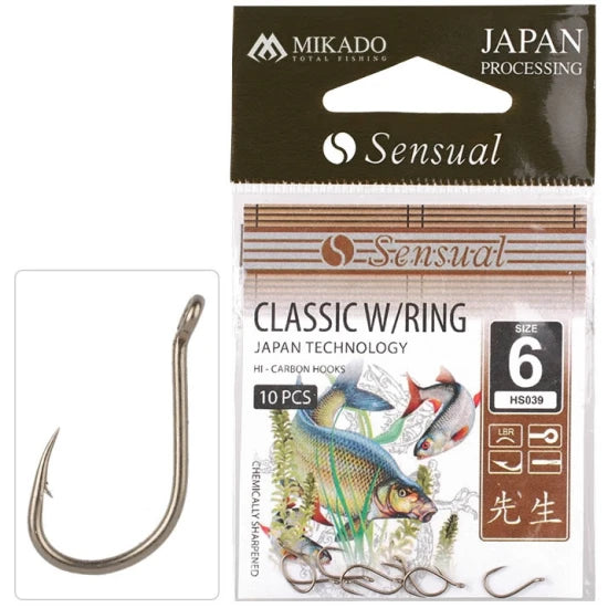 Carlige Mikado Sensual Classic W/ring Lbr, Nr.4, 10buc/pac