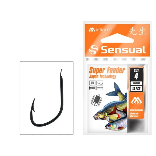 Carlige Mikado Sensual Super Feeder, Nr. 4, 10buc/plic