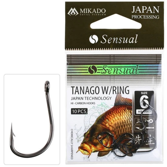Carlige Mikado Sensual Tanago W/ring Bn, Nr.10, 10buc/pac