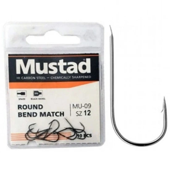 Carlige Mustad Round Bend Match Mu09, Black Nickel, Nr.16, 10buc/pac