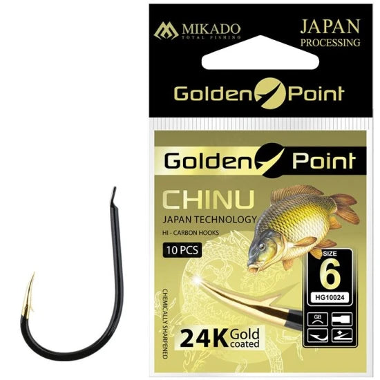 Carlige Mikado Golden Point Chinu Gb, Nr.4, 10buc/plic