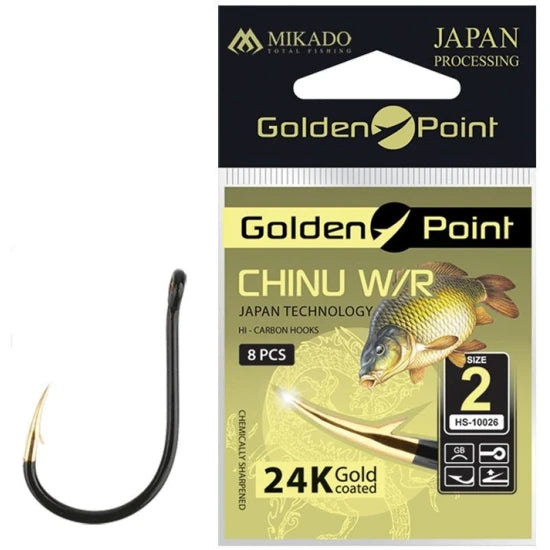 Carlige Mikado Golden Point Chinu W/r Gb, Nr.2, 10buc/plic