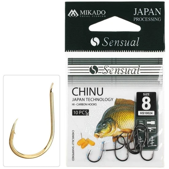 Carlige Mikado Sensual Chinu Gold, Nr.8, 10buc/plic